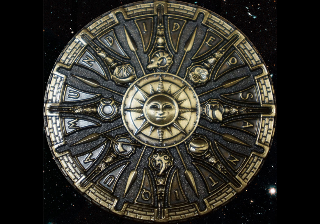 pièce très rare représentant la déesses Tyché Au dos se trouve l'inscription latine "deos antiqua mundi", qui signifie "Dieux du monde antique 